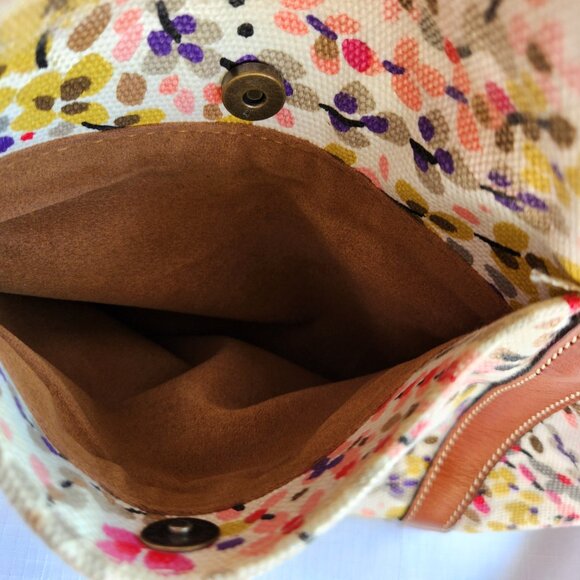 Patricia Nash Floral Cotton/Italy Leather Lady Handbag/Shoulder Bag - Picture 4 of 16